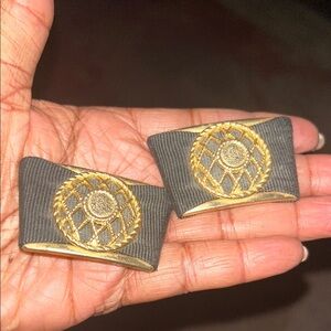 Vintage Gold and Black Shoe Clips